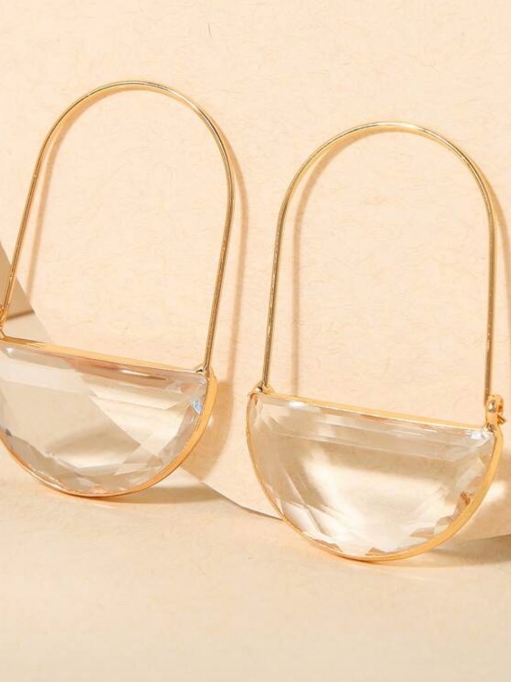 Elegant Gold and Clear Earrings NWOT